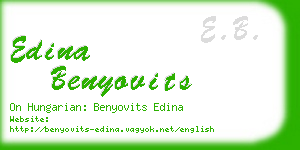 edina benyovits business card